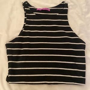 Black and white stripped halter top